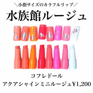 ＼水族館ルージュ／﻿
コフレドールのミニルージュで夏を感じる﻿
﻿
こんばんは。Romiです☺️﻿
﻿
少し前に投稿したコフレドールのミニアイシャドウに続き、本日はルージュのご紹介