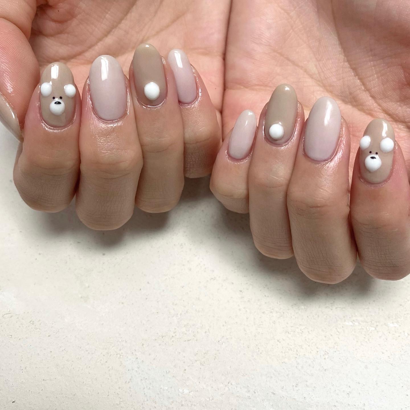 #くまさんネイル,#くまネイル,#アニマルネイル,#ぷくぷくネイル,#バッグネイル,#ほっこりネイル,#クリスマスネイル,#動物ネイル,#トレンドネイルのネイルデザイン