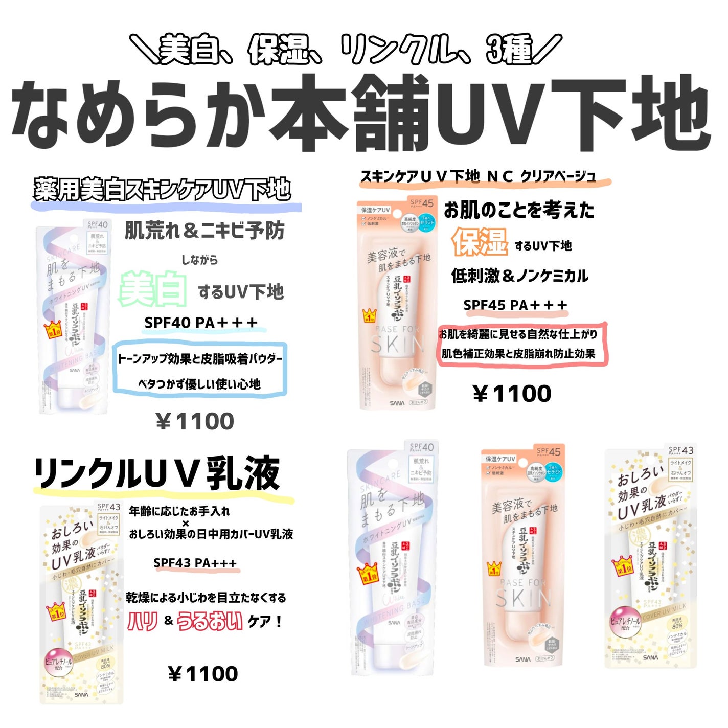 薬用美白スキンケアUV下地/なめらか本舗/化粧下地を使ったクチコミ(1枚目)