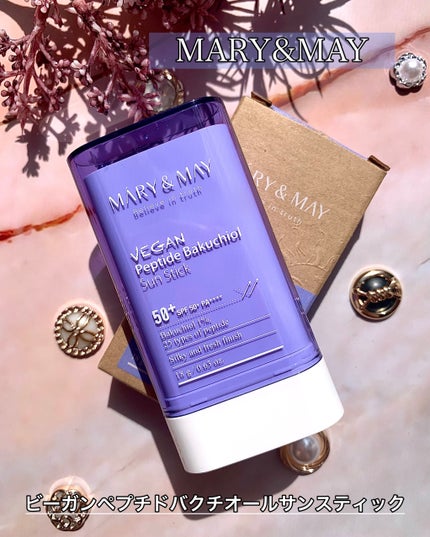 ヴィーガンペプチドバクチオールサンスティック SPF50+ PA++++/MARY&MAY/日焼け止めスティックを使ったクチコミ(1枚目)