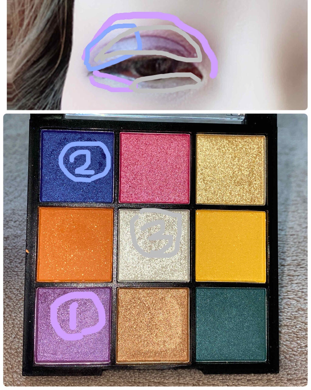 UR GLAM BLOOMING EYE COLOR PALETTE/U R GLAM/アイシャドウパレットを使ったクチコミ(3枚目)