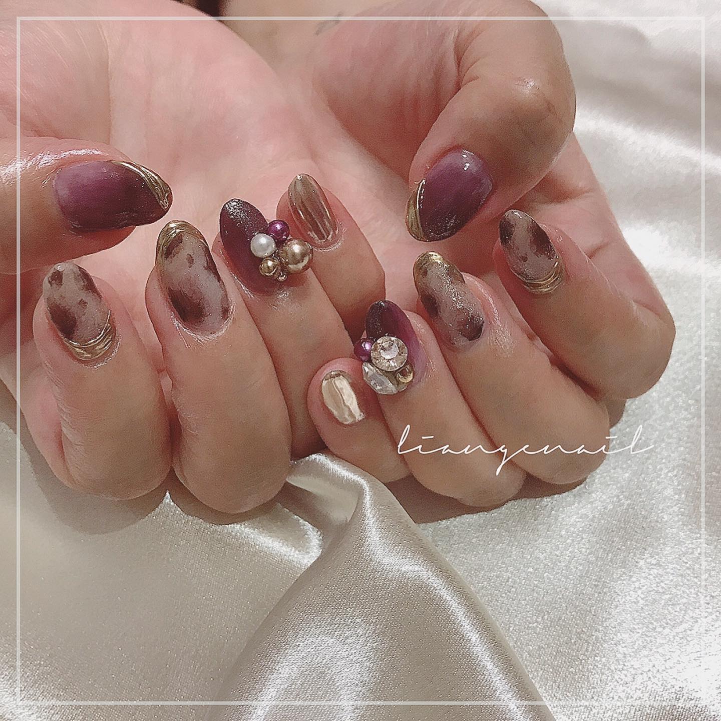 #リアンジェネイル,#柏ネイル,#ネイル,#レオパードネイル,#秋ネイル,#冬ネイル,#ニュアンスネイル,#ミラーネイルのネイルデザイン