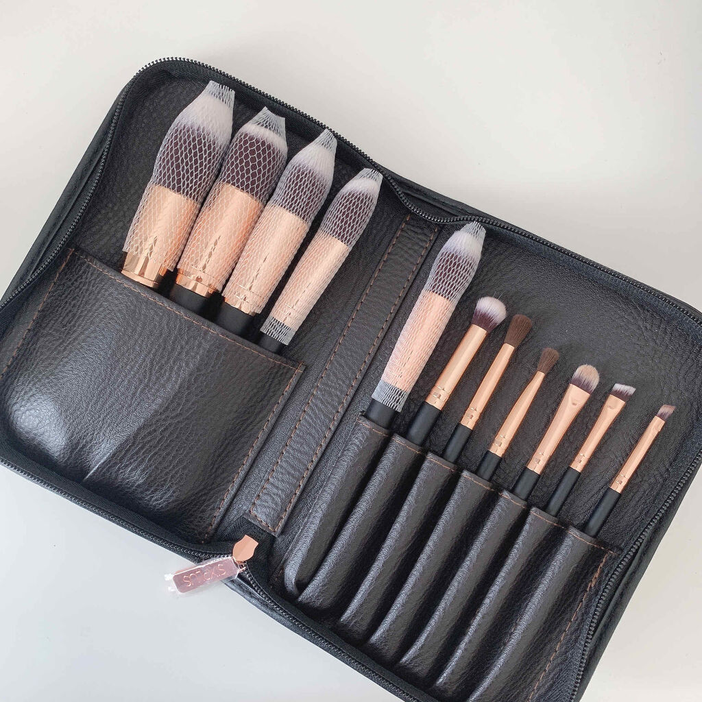 貴族のゴールド メイクブラシ11本セット 化粧ポーチ付き/SIXPLUS/メイクブラシを使ったクチコミ（2枚目）