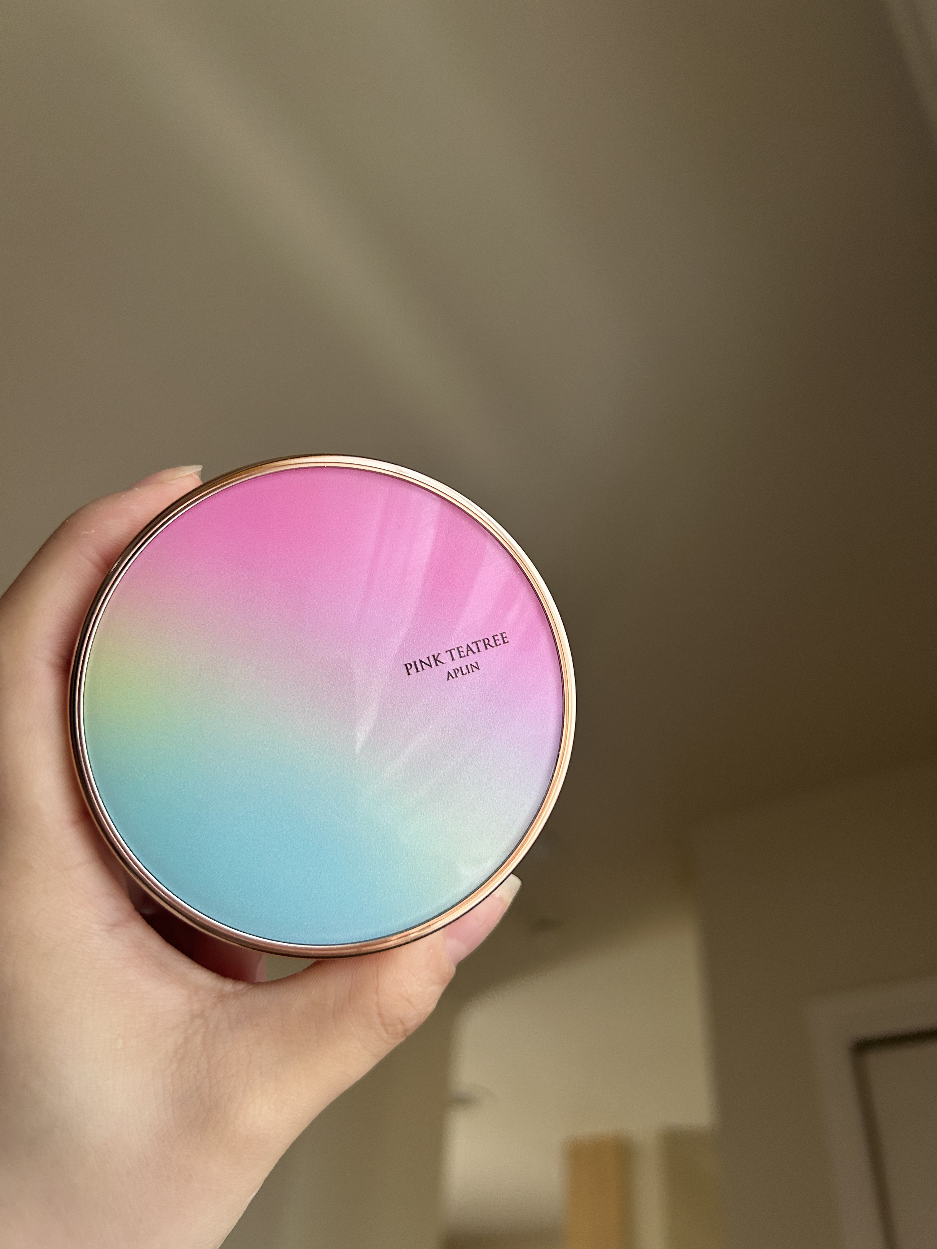 ピンクティーツリーカバークッション 21号 ライトベージュ/APLIN/クッションファンデーションを使ったクチコミ（1枚目）