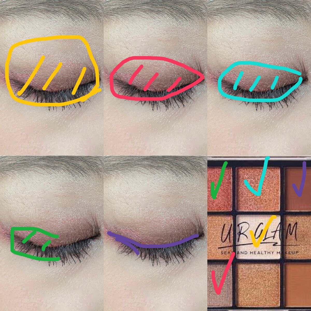 UR GLAM BLOOMING EYE COLOR PALETTE/U R GLAM/アイシャドウパレットを使ったクチコミ(2枚目)