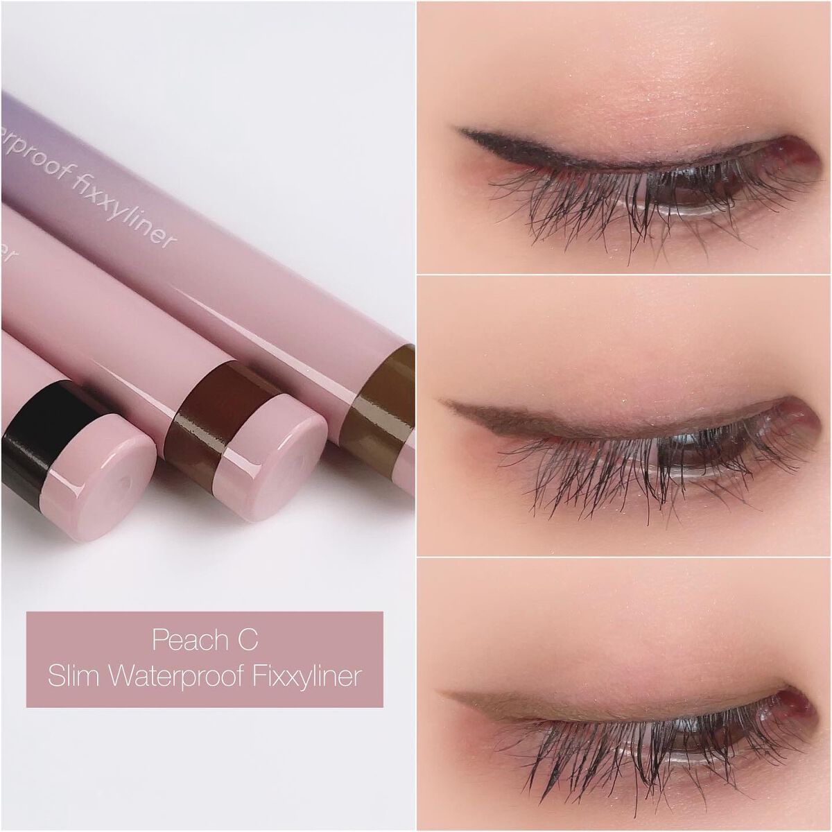 スリムウォータープルーフフィクシーライナー 02 ディープブラウン/Peach C/ペンシルアイライナーを使ったクチコミ（1枚目）