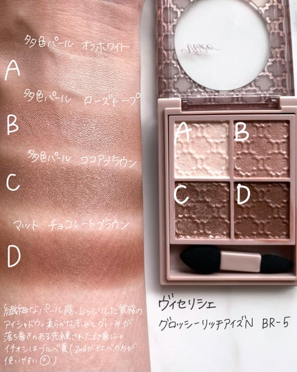 グロッシーリッチ アイズ N/Visée/アイシャドウパレットを使ったクチコミ(2枚目)