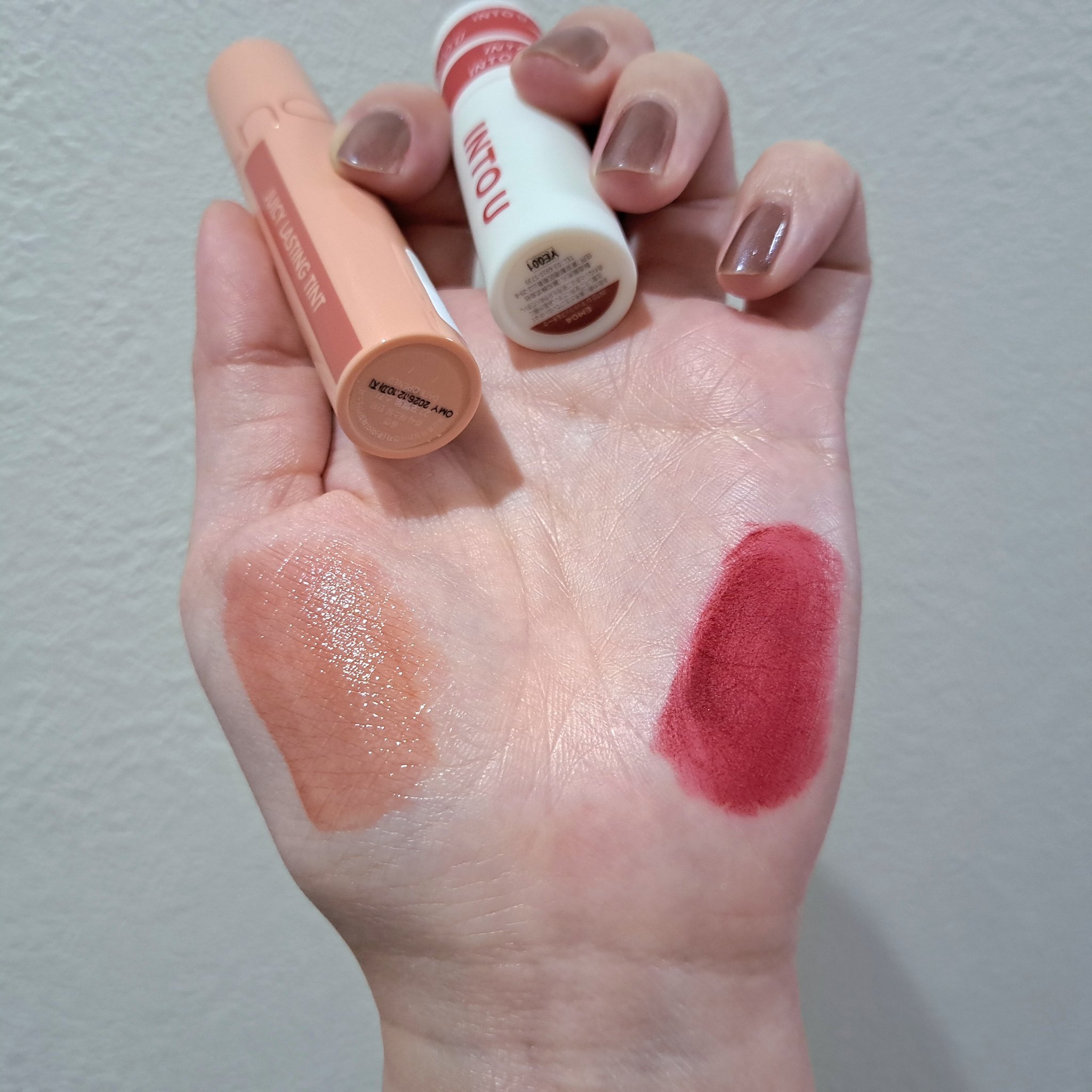 スーパーマットリップ＆チークマッド/INTO U/口紅を使ったクチコミ（2枚目）