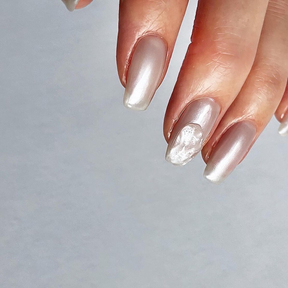 #うるうるネイル,#パールネイル,#卒業式ネイル,#セルフネイルのネイルデザイン