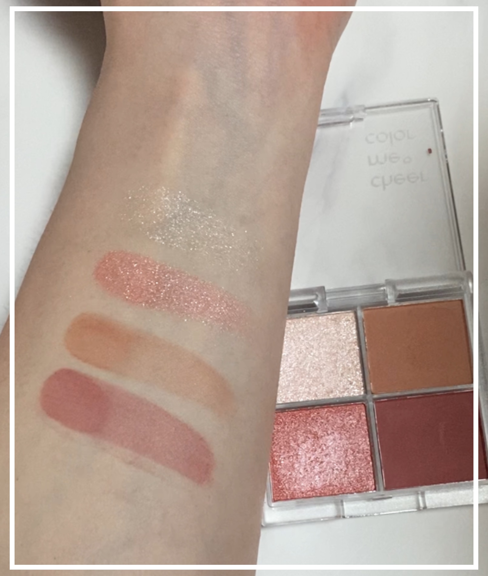 チアミーカラー 4色アイシャドウパレット/セリア/パウダーアイシャドウを使ったクチコミ（3枚目）