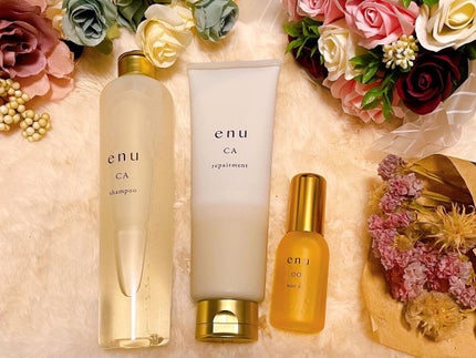 enu  リペアメント CAのクチコミ「ca なめらかで落ち着きのある髪へ
ピンクペッパー&ライムの香り
私の髪の毛、夏の紫外線のダ.....」(1枚目)