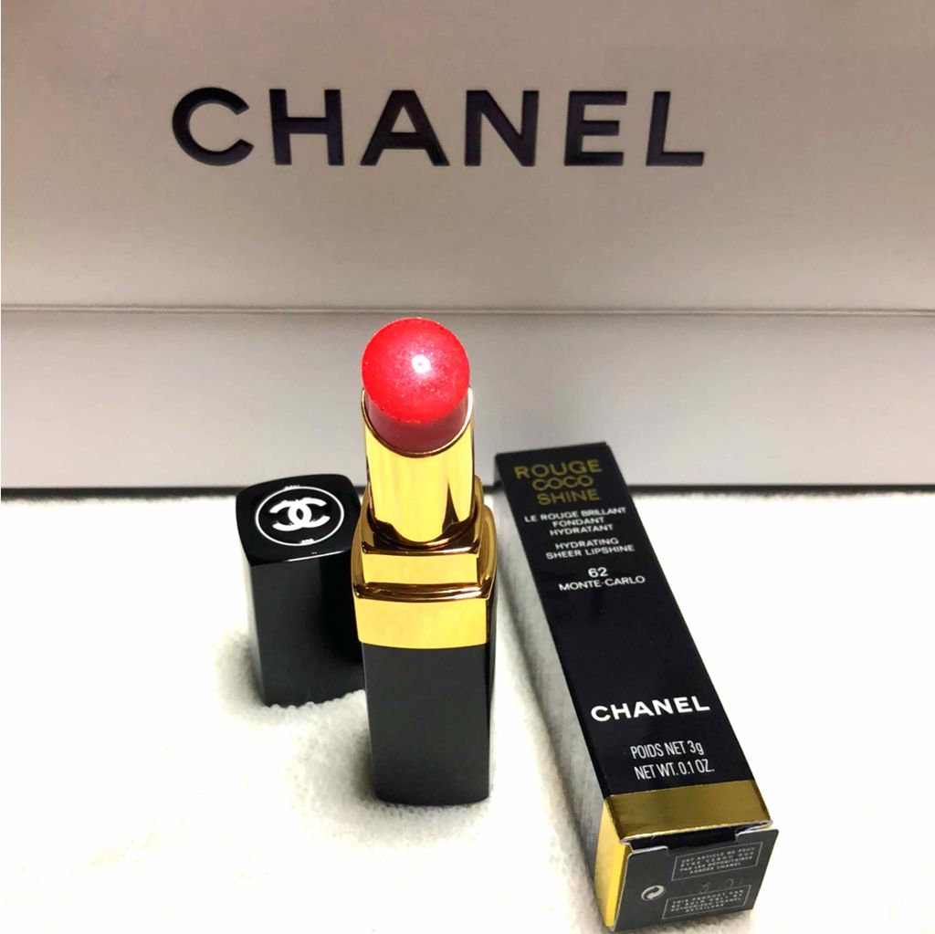 ルージュ ココ シャイン 62 モンテカルロ/CHANEL/口紅を使ったクチコミ（1枚目）