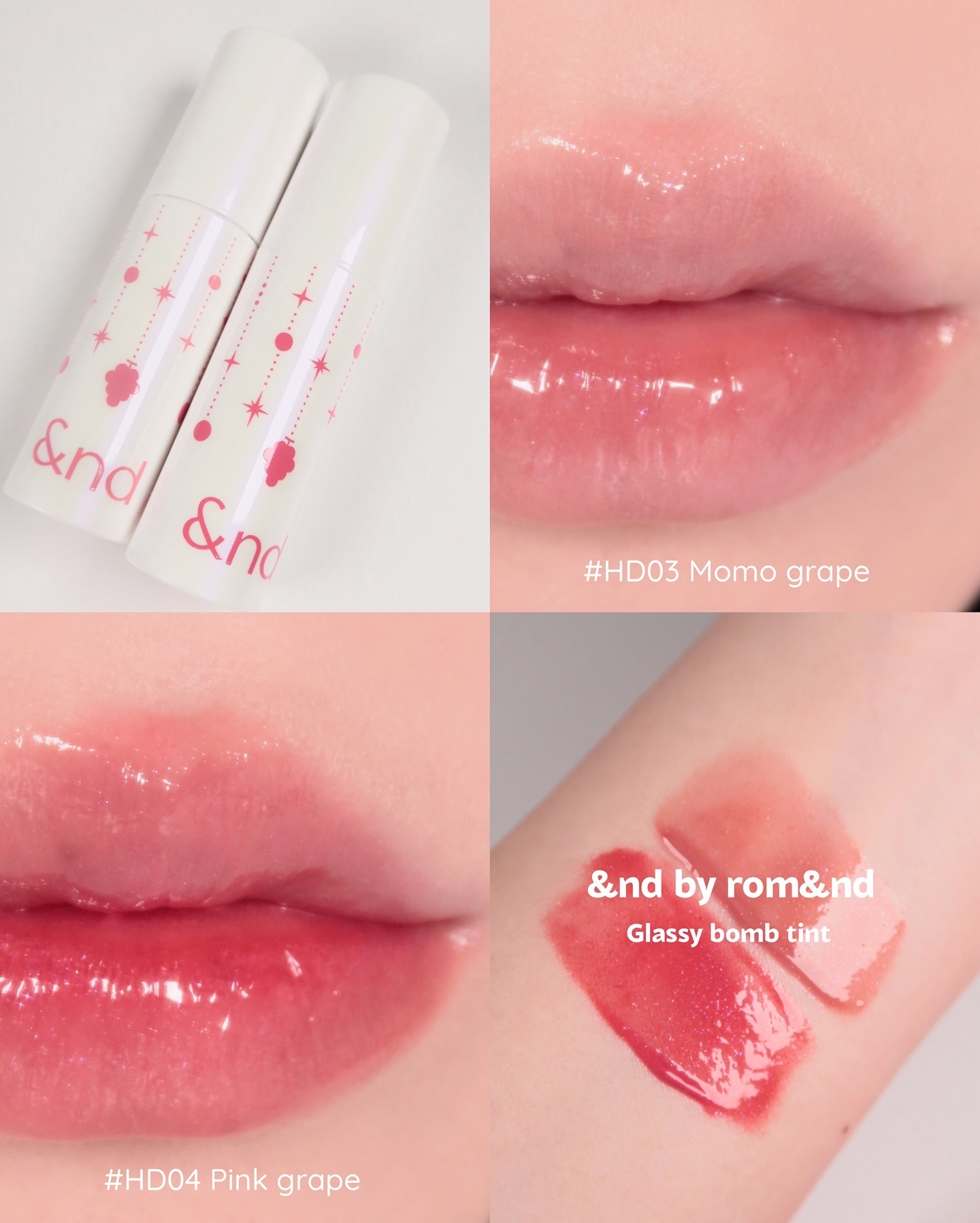 アンドバイロムアンド　グラッシーボムティント/&nd by rom&nd/リップティントを使ったクチコミ（1枚目）