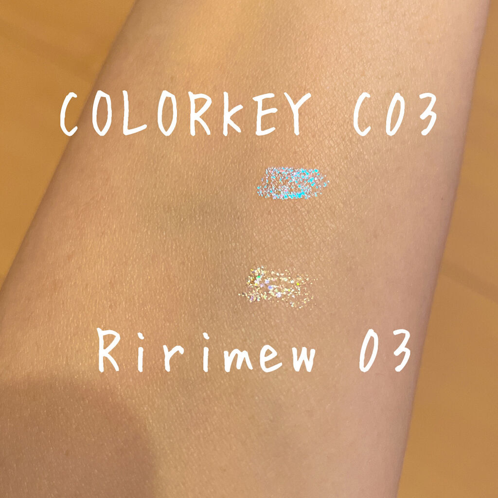 スパークリングギャラクシーリキッドアイシャドウ C03 月光欠片/COLORKEY/リキッドアイシャドウを使ったクチコミ（2枚目）