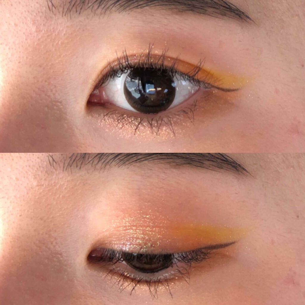 👀も

やっぱりイエベは暖色メイクがしっくりくるなあと🤔

二重ラインとアイラインの跳ね上げを揃えるとかわいいですおすすめ👌

黒目直上のラメはお馴染みURGRAM
偏光ラメといえばのMISSHAプリズムは涙袋に散らかしてます✨

成