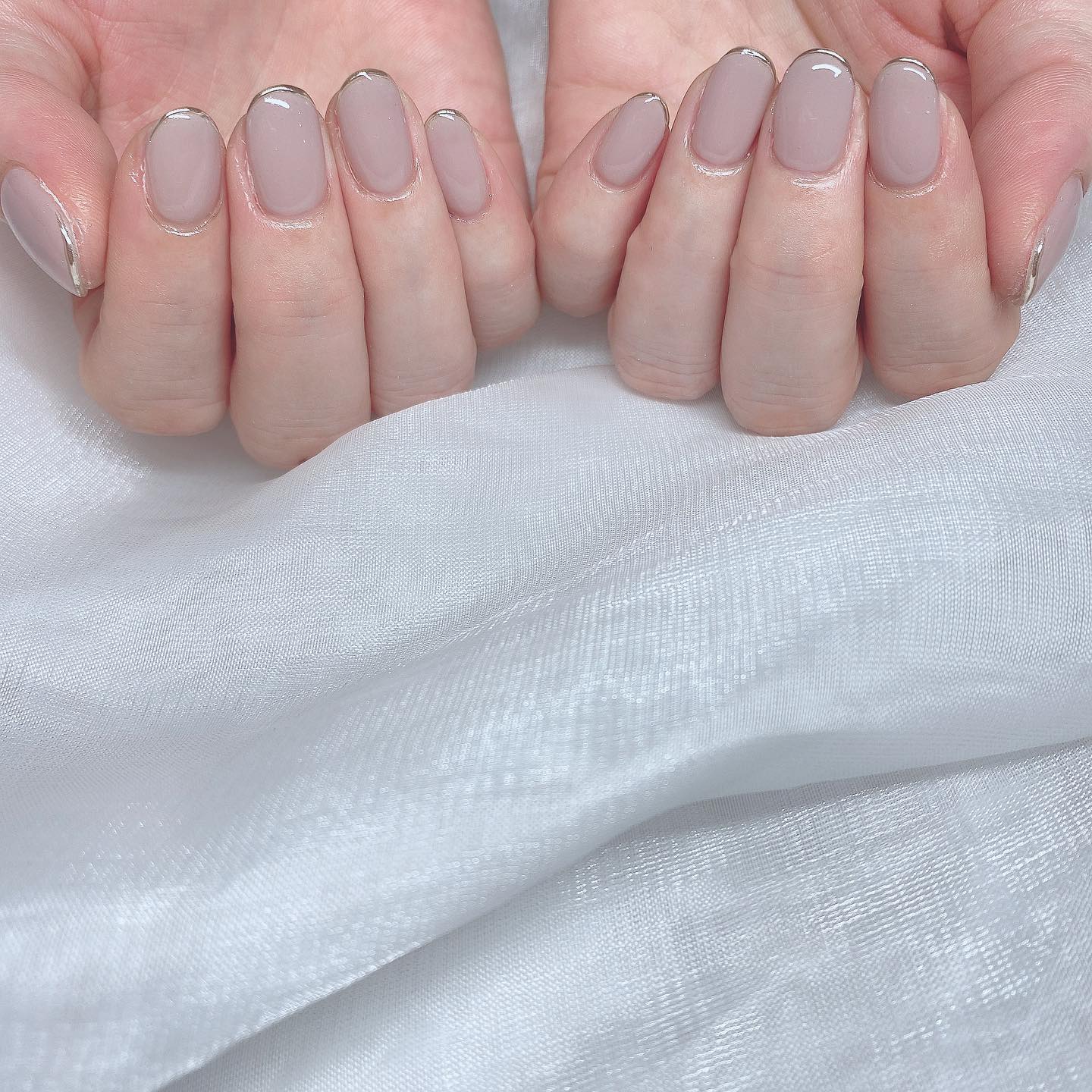 #シンプルネイル,#オフィスネイル,#グレージュネイル,#ショートネイル,#着物ネイル,#お呼ばれネイル,#上品ネイル,#ミラーネイルのネイルデザイン