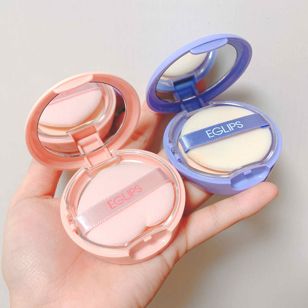 ブラーパウダーパクト ラベンダーエディション 23号/EGLIPS/化粧下地を使ったクチコミ（2枚目）