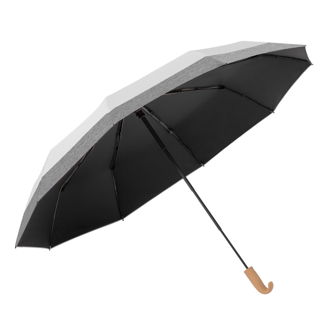 solshade020 4段折日傘 ホワイト杢グレー