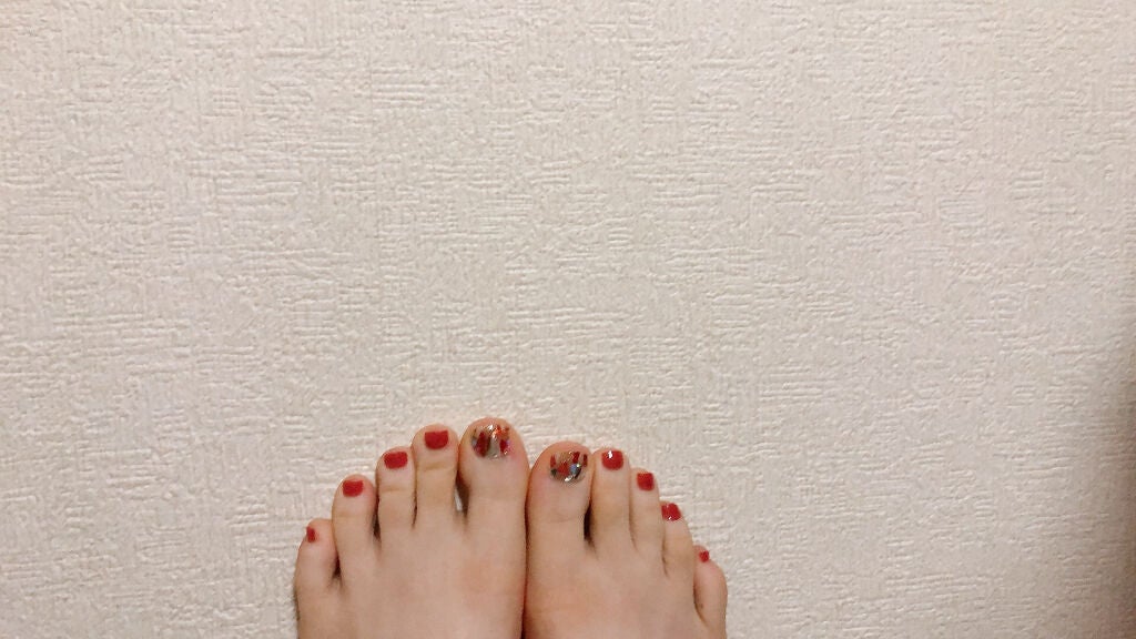 セミキュアジェルネイル(ペディキュア)/ohora/ネイルシールを使ったクチコミ(2枚目)