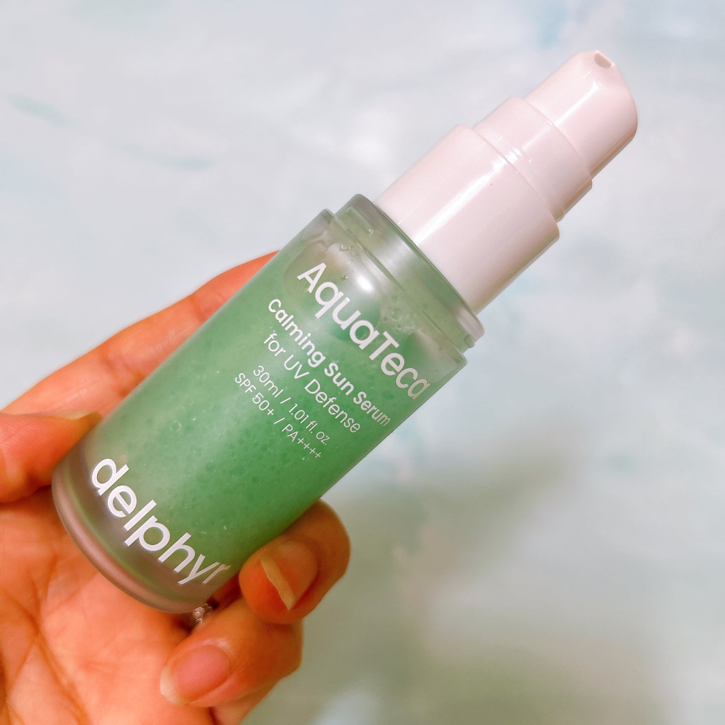 AquaTeca calming sun serum/Delphyr/日焼け止めローションを使ったクチコミ(5枚目)