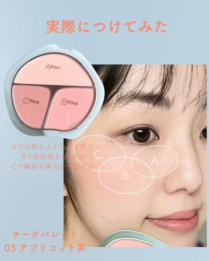 TIMAGE 3色チークパレット/TIMAGE/パウダーチークを使ったクチコミ(5枚目)