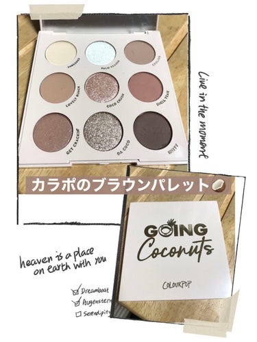 Going Coconuts Bronzed Eyeshadow Palette/ColourPop/パウダーアイシャドウを使ったクチコミ（1枚目）