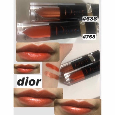 ディオール アディクト ラッカー プランプ 638 サンセット レッド/Dior/リップグロスを使ったクチコミ（1枚目）