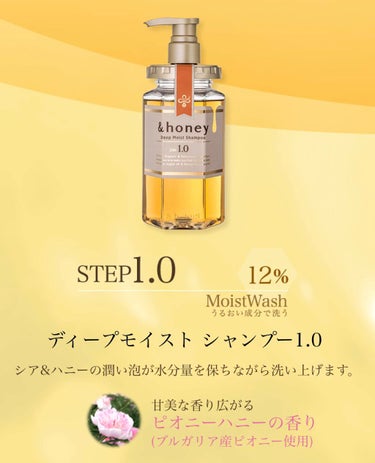 ディープモイスト シャンプー1.0／ヘアトリートメント2.0/&honey/シャンプー・コンディショナーを使ったクチコミ（1枚目）