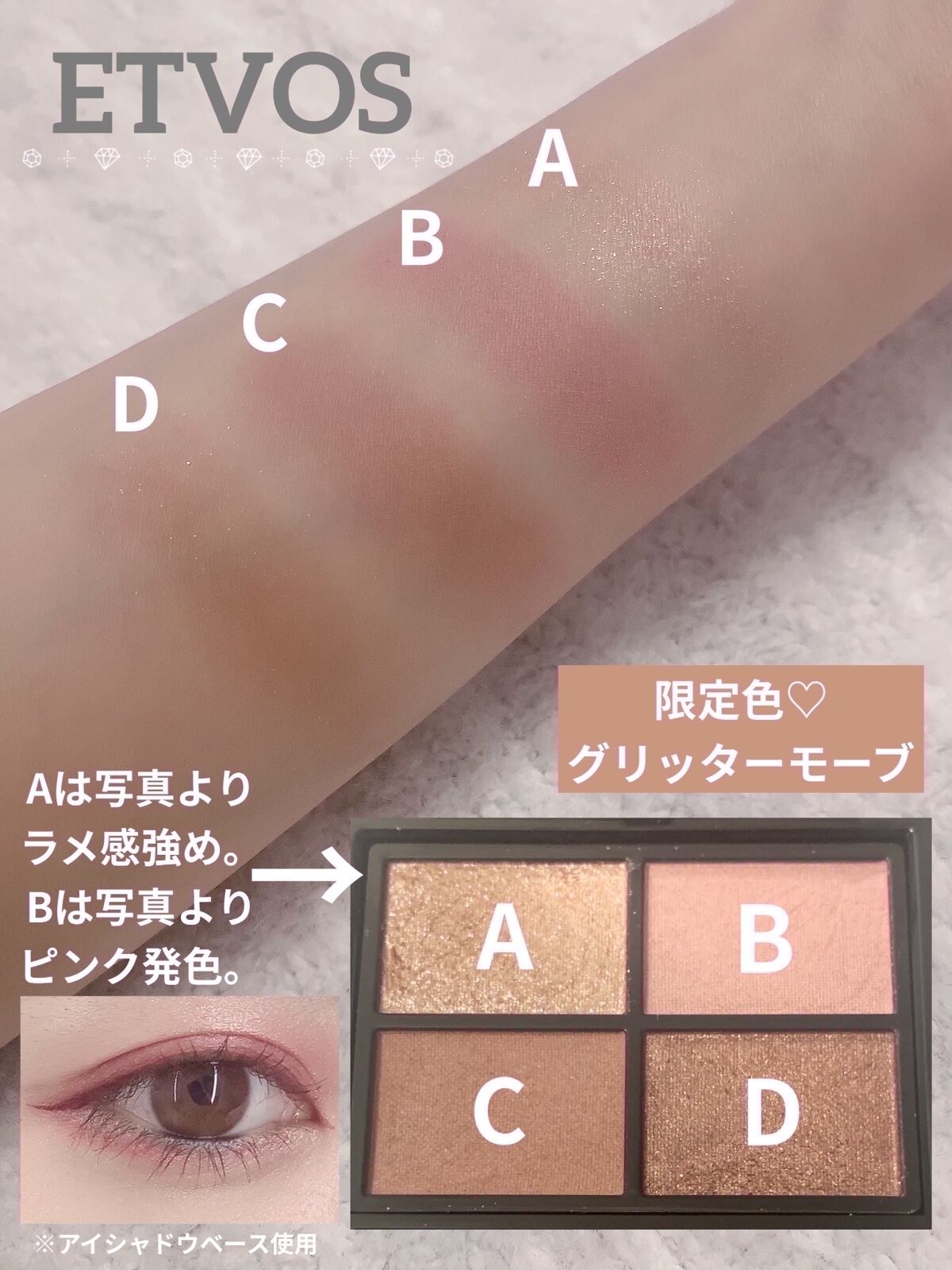 ミネラルクラッシィシャドー/エトヴォス/アイシャドウパレットを使ったクチコミ（2枚目）