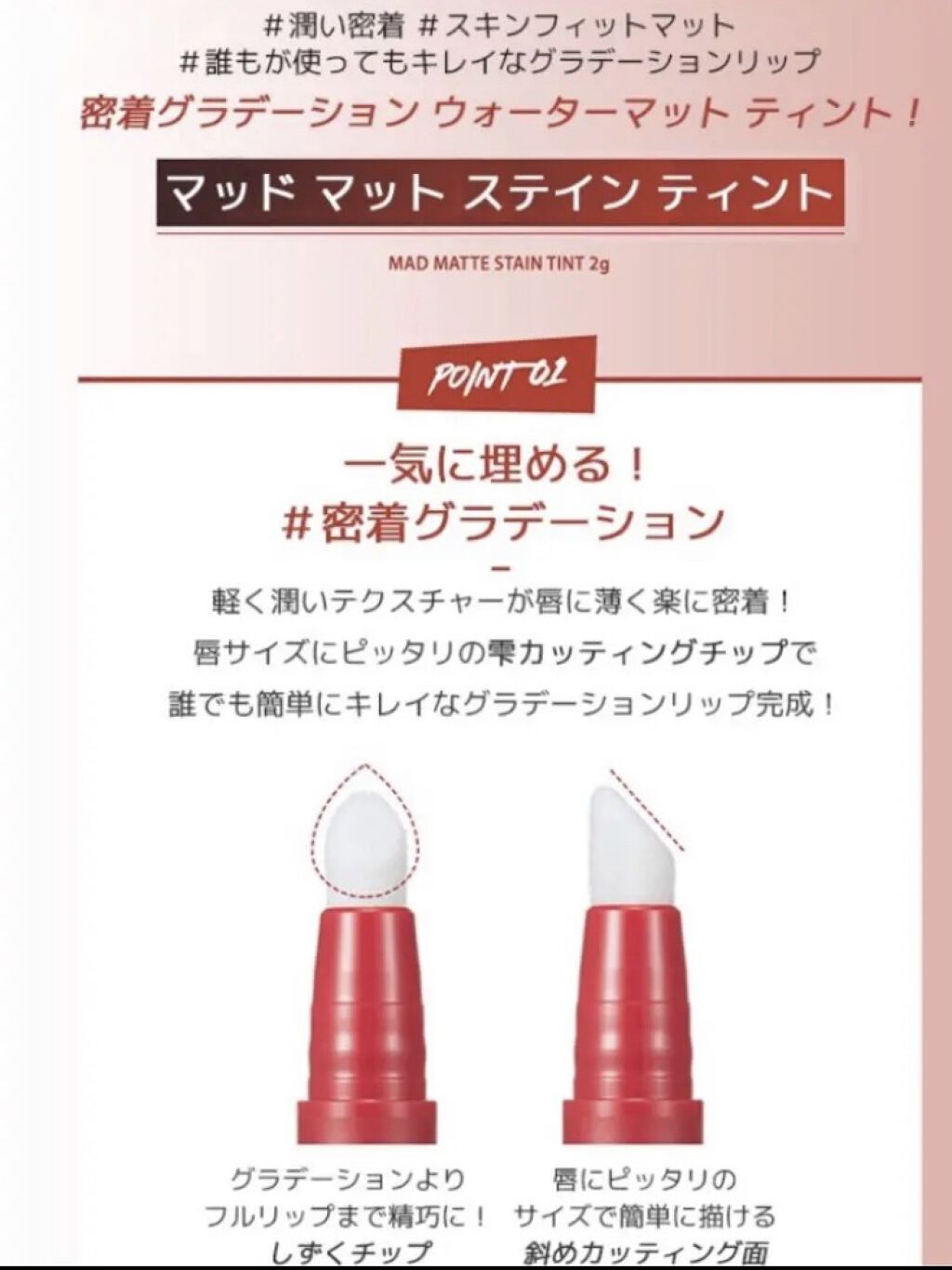 マッド マット ステイン リップ/CLIO/口紅を使ったクチコミ（2枚目）