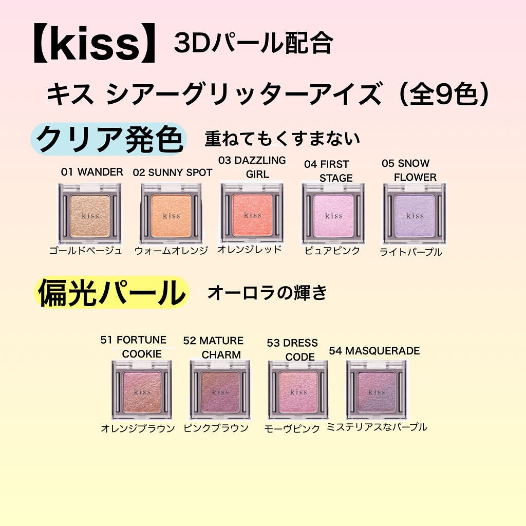 シアー グリッターアイズ/KiSS/単色アイシャドウを使ったクチコミ(4枚目)