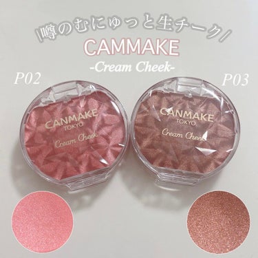 噂のむにゅっと生チーク!!!

☙CANMAKE クリームチーク P02 P03☙

少し出遅れてしまいましたが、今回はこちらの新商品をレビューしていきたいと思います🖊🤍

個人的にはチークはパウダー派