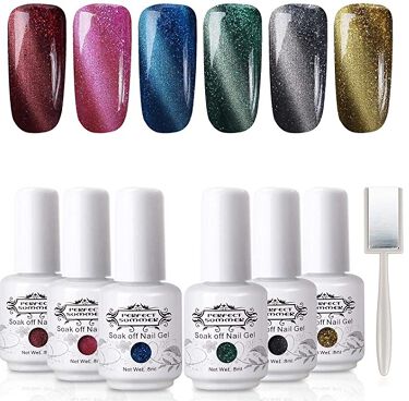 試してみた ジェルネイル 猫目カラージェル 6色セット 8ml ラメ入り ポリッシュタイプ Perfect Summer Lips