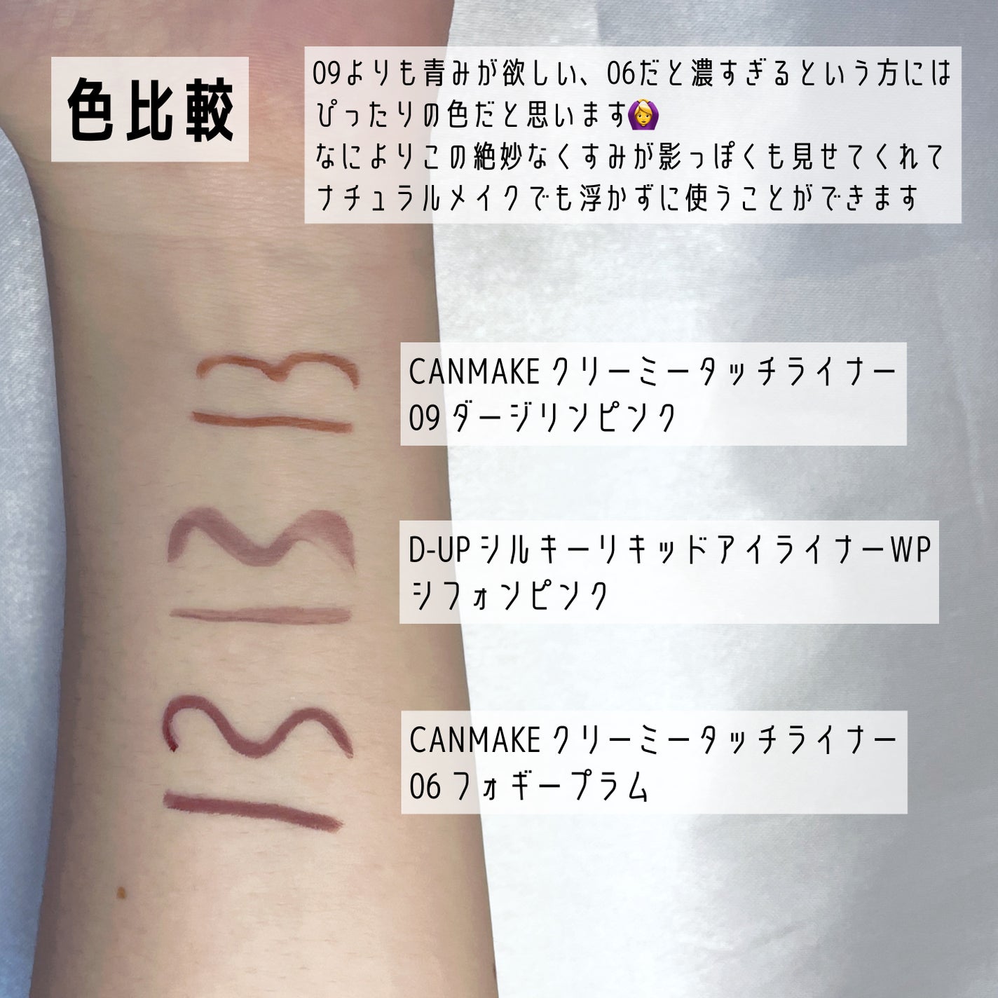 クリーミータッチライナー/キャンメイク/ジェルアイライナーを使ったクチコミ(4枚目)