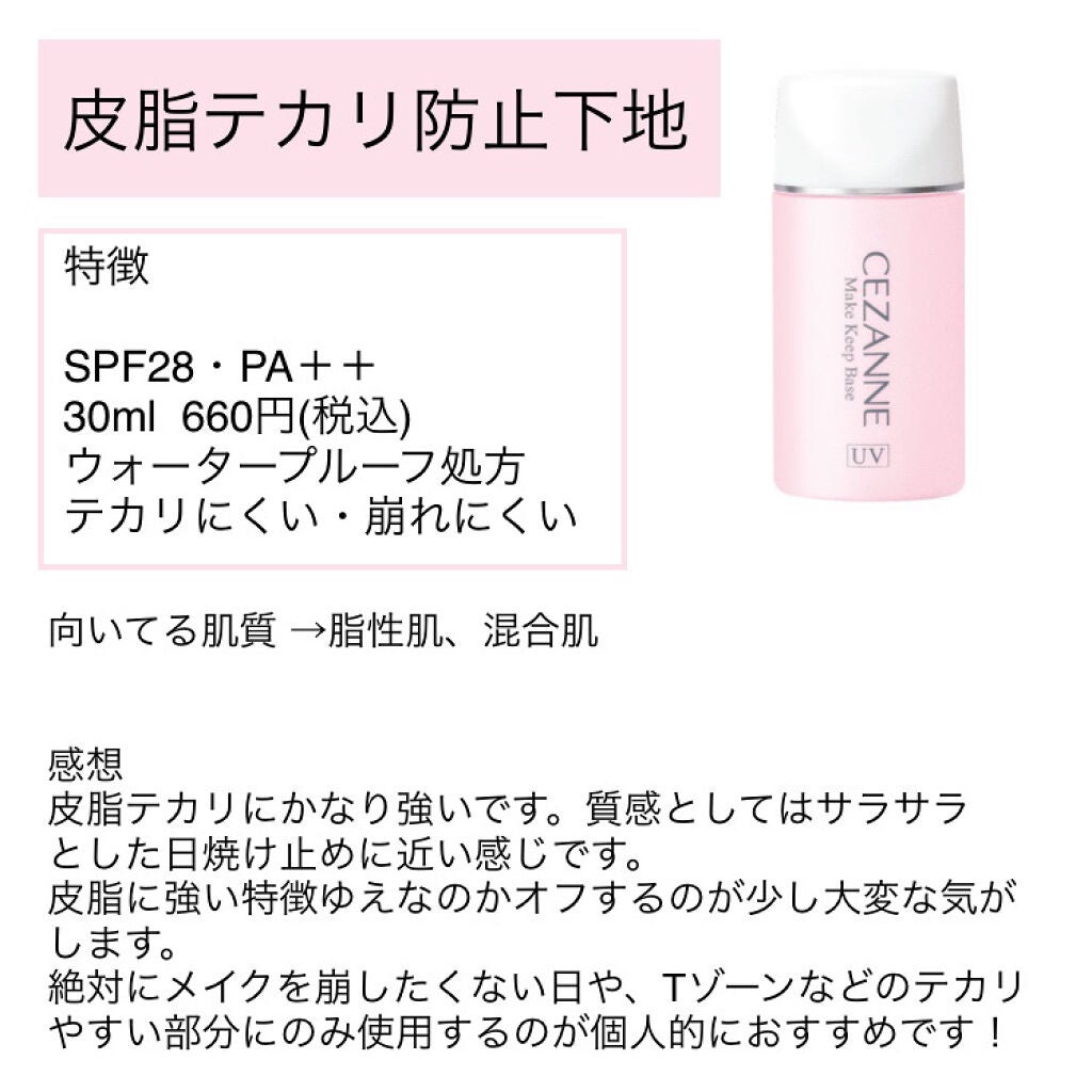皮脂テカリ防止下地/CEZANNE/化粧下地を使ったクチコミ(2枚目)
