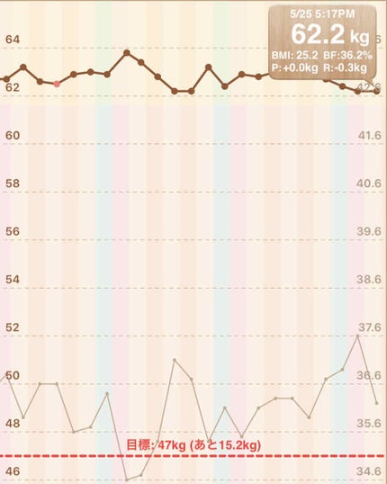 R ioka on LIPS 「ダイエット記録です体重 62.2㌔体脂肪 36.2%朝 グラノ..」(2枚目)