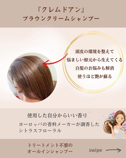 クレムドアン ブラウンクリームシャンプー/creme de Ann/市販シャンプーを使ったクチコミ(4枚目)