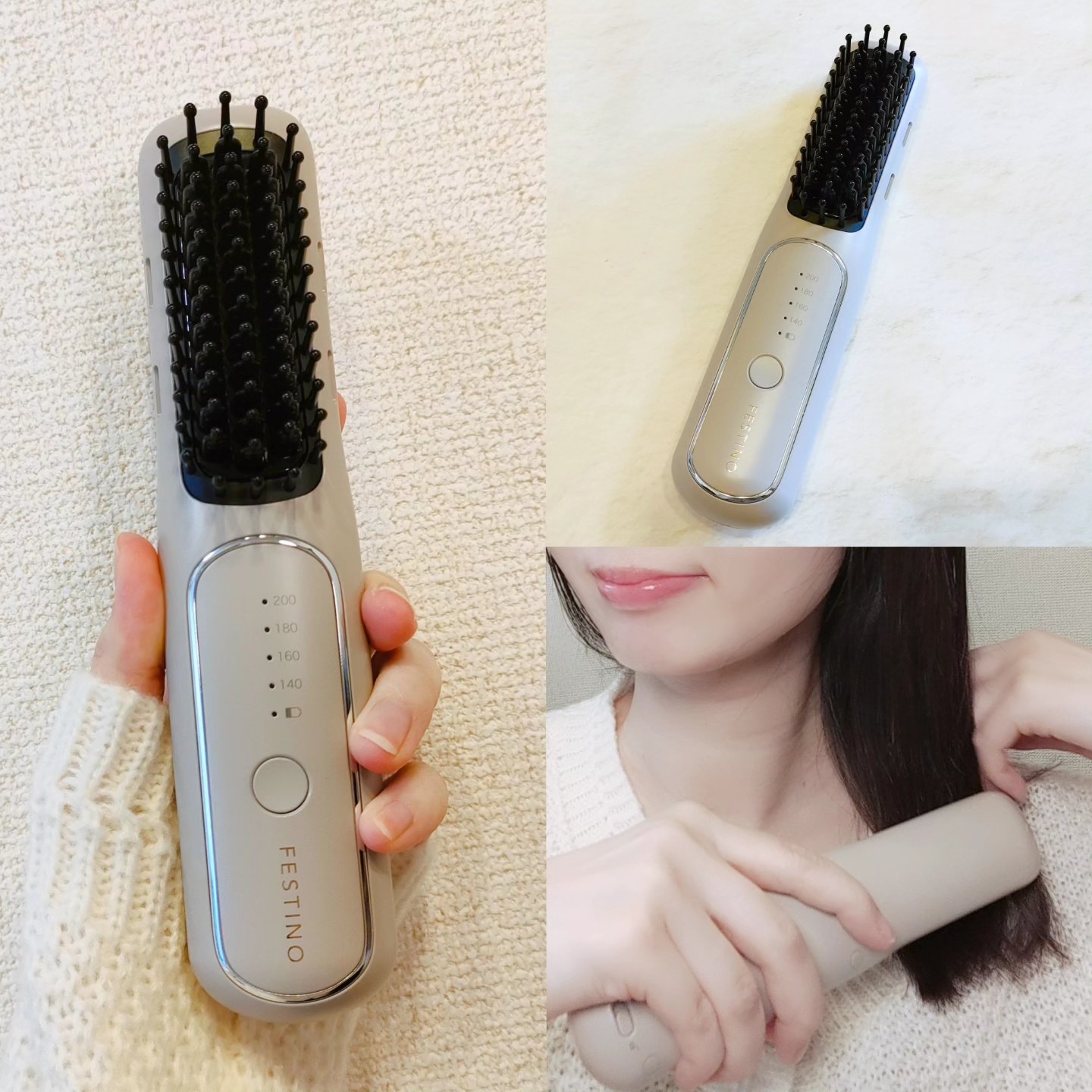 充電式 スタイリング ヒーターブラシ/FESTINO/ヒートブラシを使ったクチコミ（1枚目）