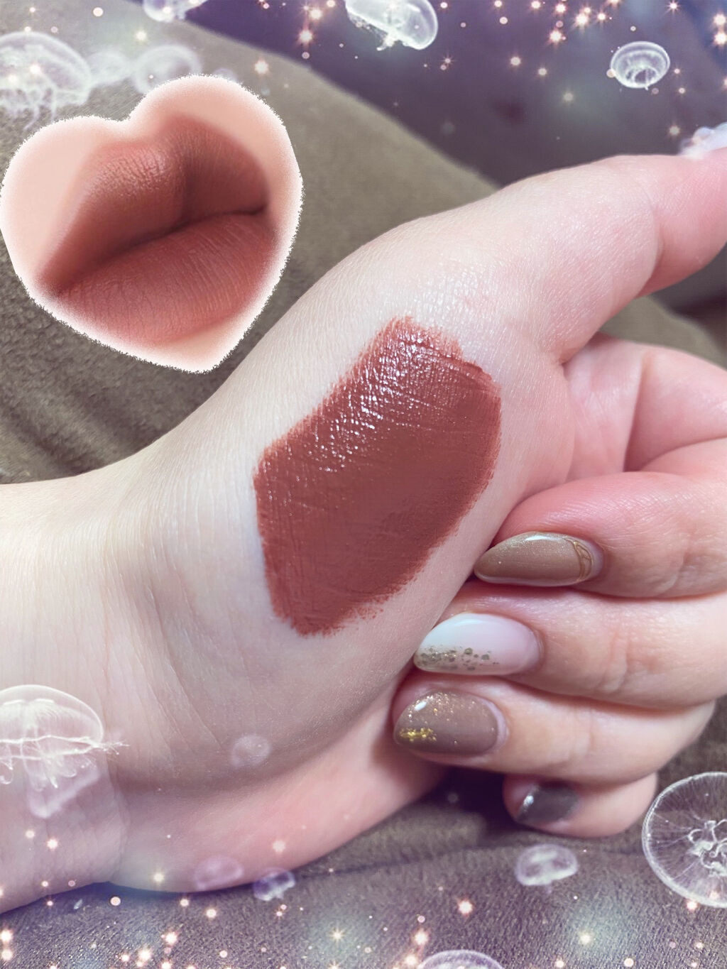 ノワール イン ザ ベルベットティント/MERZY/リップティントを使ったクチコミ（2枚目）