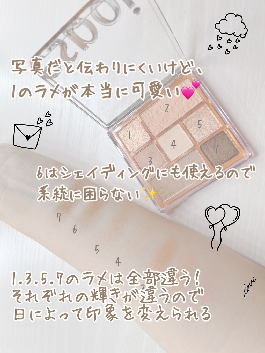 リアルアイパレット 01 ピーチライク/espoir/マルチパレットを使ったクチコミ（3枚目）