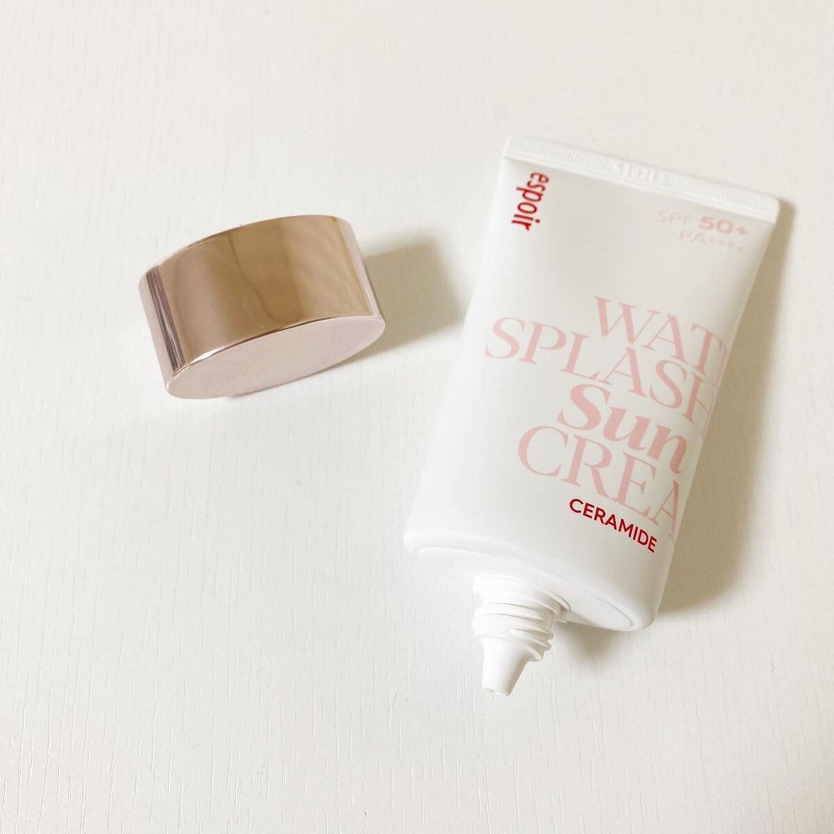 ウォータースプラッシュサンクリーム セラミド/espoir/日焼け止めクリームを使ったクチコミ（2枚目）