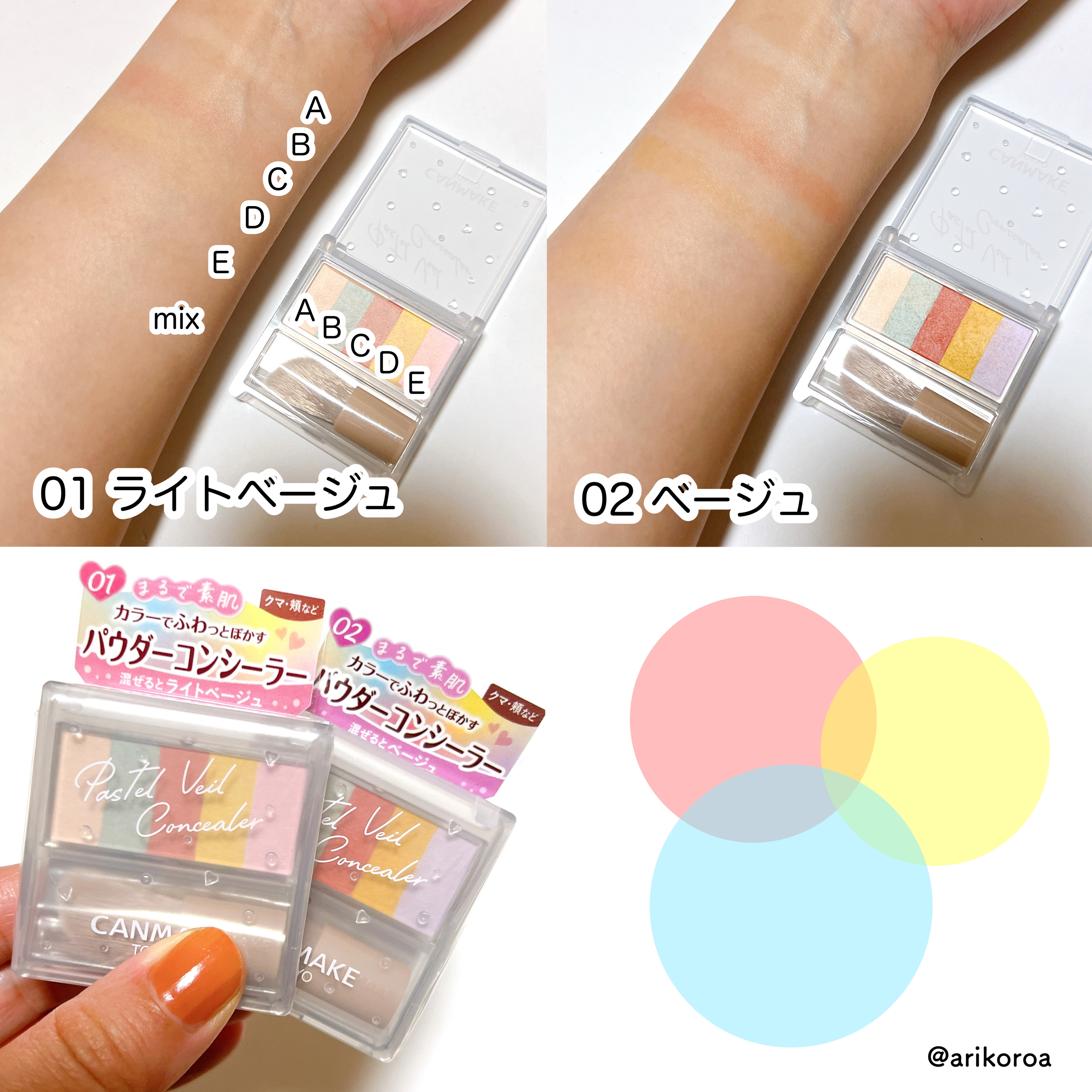 パステルヴェールコンシーラー/キャンメイク/パレットコンシーラーを使ったクチコミ（3枚目）