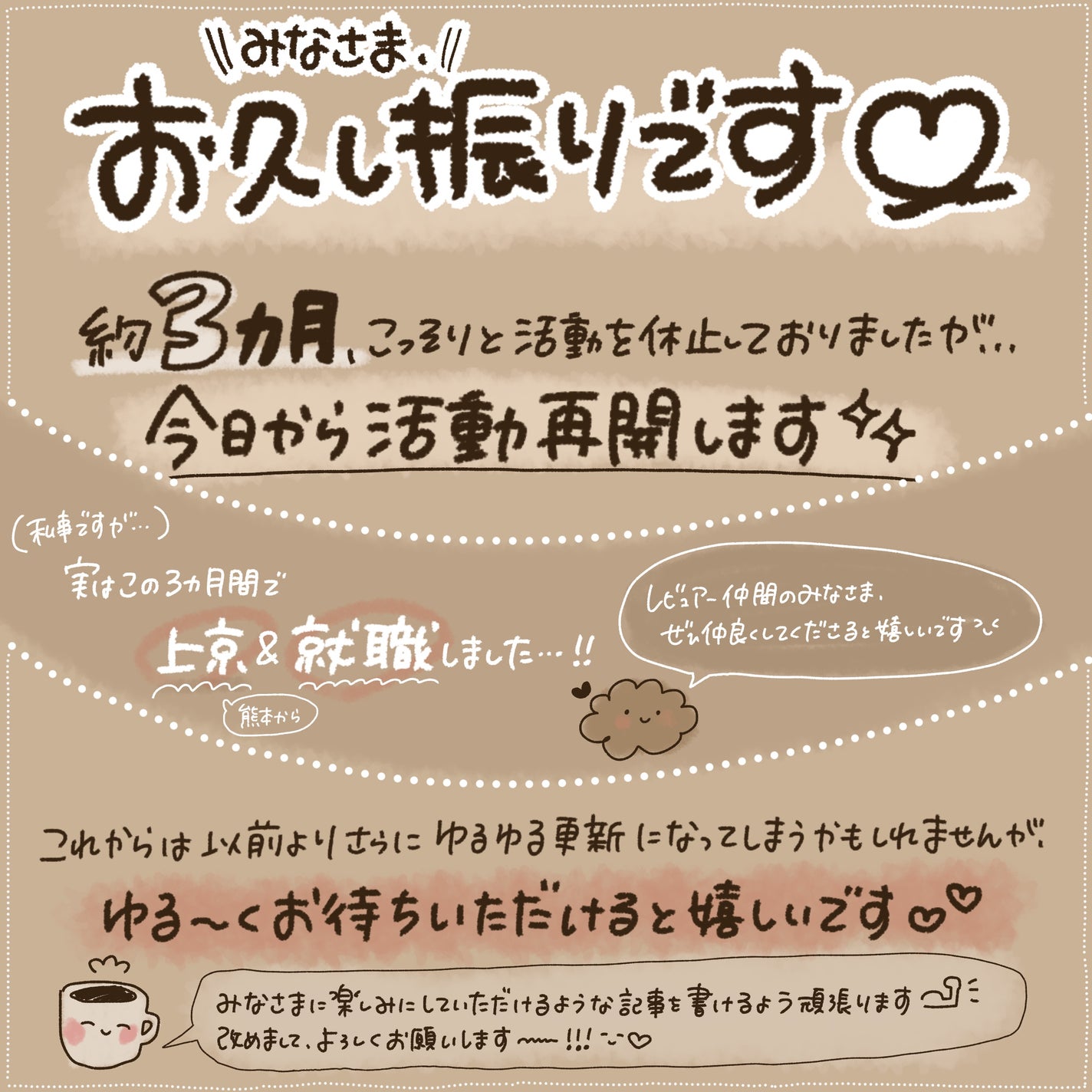 コーヒー屋さん on LIPS 「お久しぶりです!!コーヒー屋さんです☕️今まで約3ヶ月、活動を..」(1枚目)