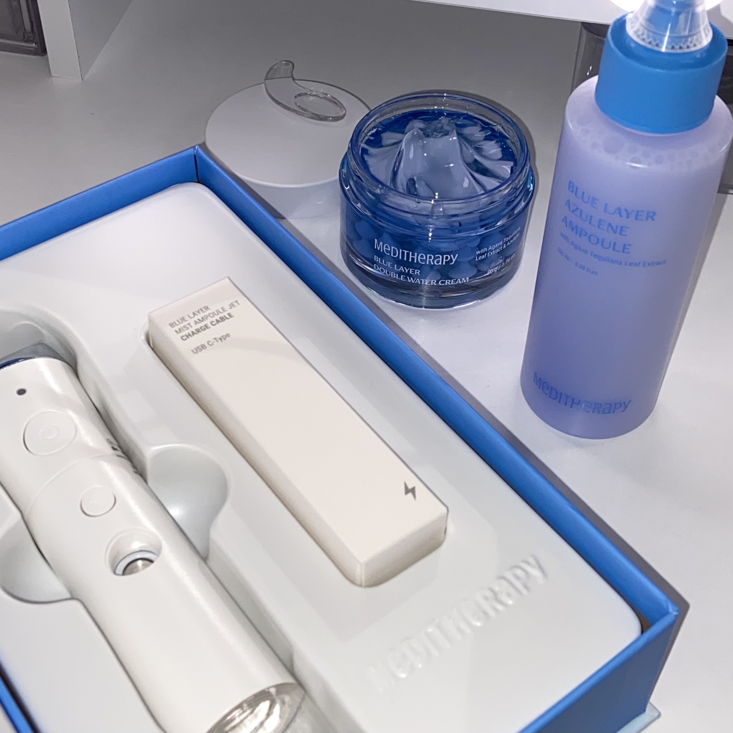 ブルーレイヤーダブルウォータークリーム/MEDITHERAPY/フェイスクリームを使ったクチコミ（1枚目）