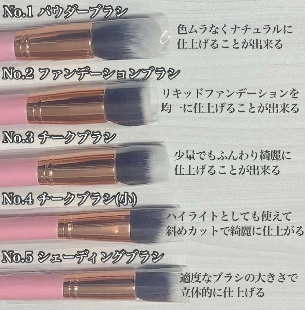 貴族のゴールド メイクブラシ11本セット 化粧ポーチ付き/SIXPLUS/メイクブラシを使ったクチコミ（2枚目）