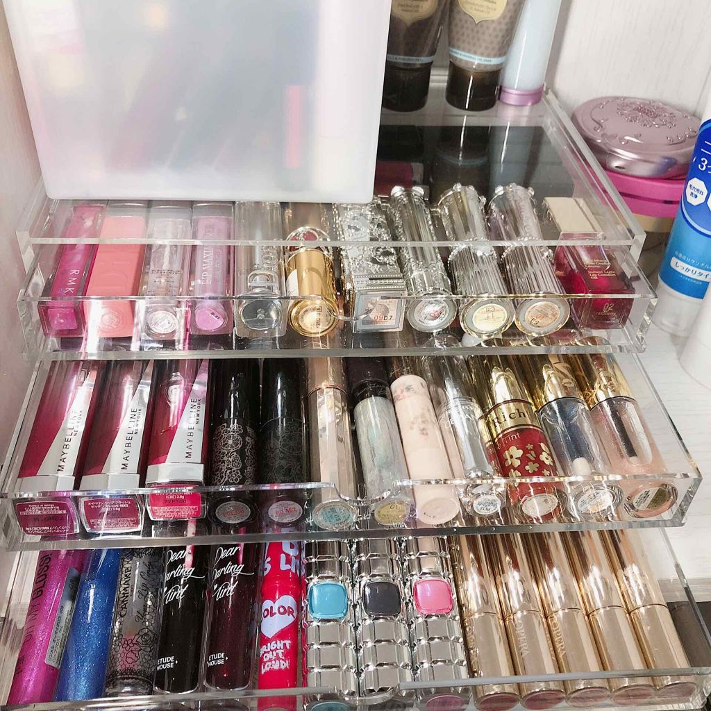 重なるアクリルケース横型3段/無印良品/その他化粧小物を使ったクチコミ（3枚目）
