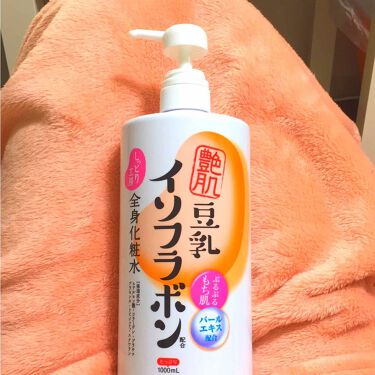 豆乳イソフラボン配合全身化粧水 しっとり工房の口コミ ドンキで800円くらいで購入 1リットル By ミタ 混合肌 10代後半 Lips