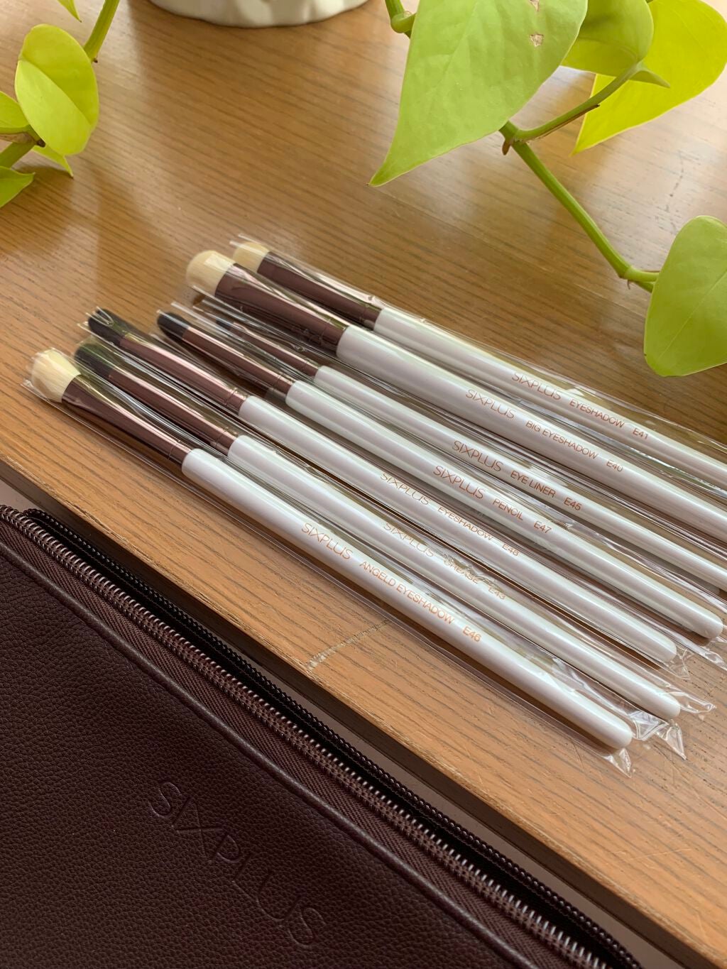 SIXPLUS コーヒー色アイメイクブラシ7本セット/SIXPLUS/メイクブラシを使ったクチコミ(2枚目)