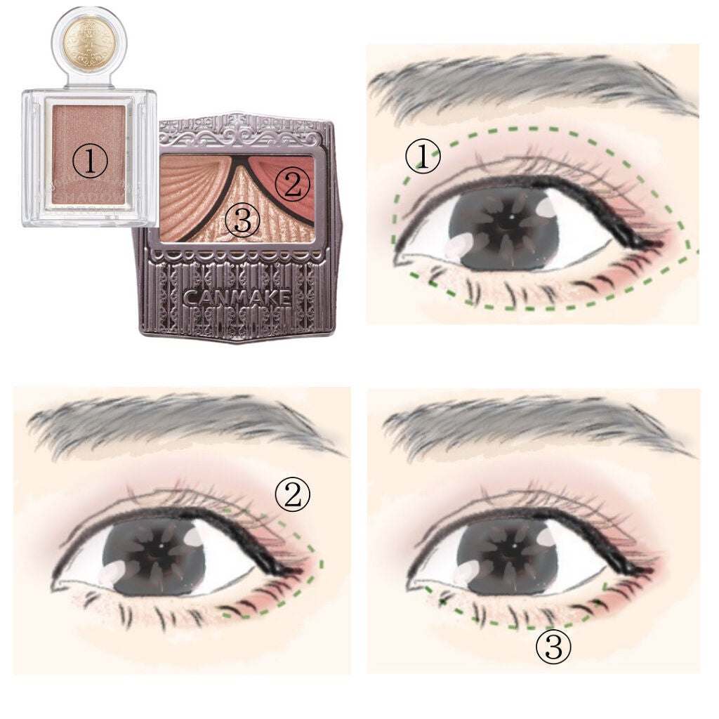 ジューシーピュアアイズ/キャンメイク/アイシャドウパレットを使ったクチコミ(3枚目)