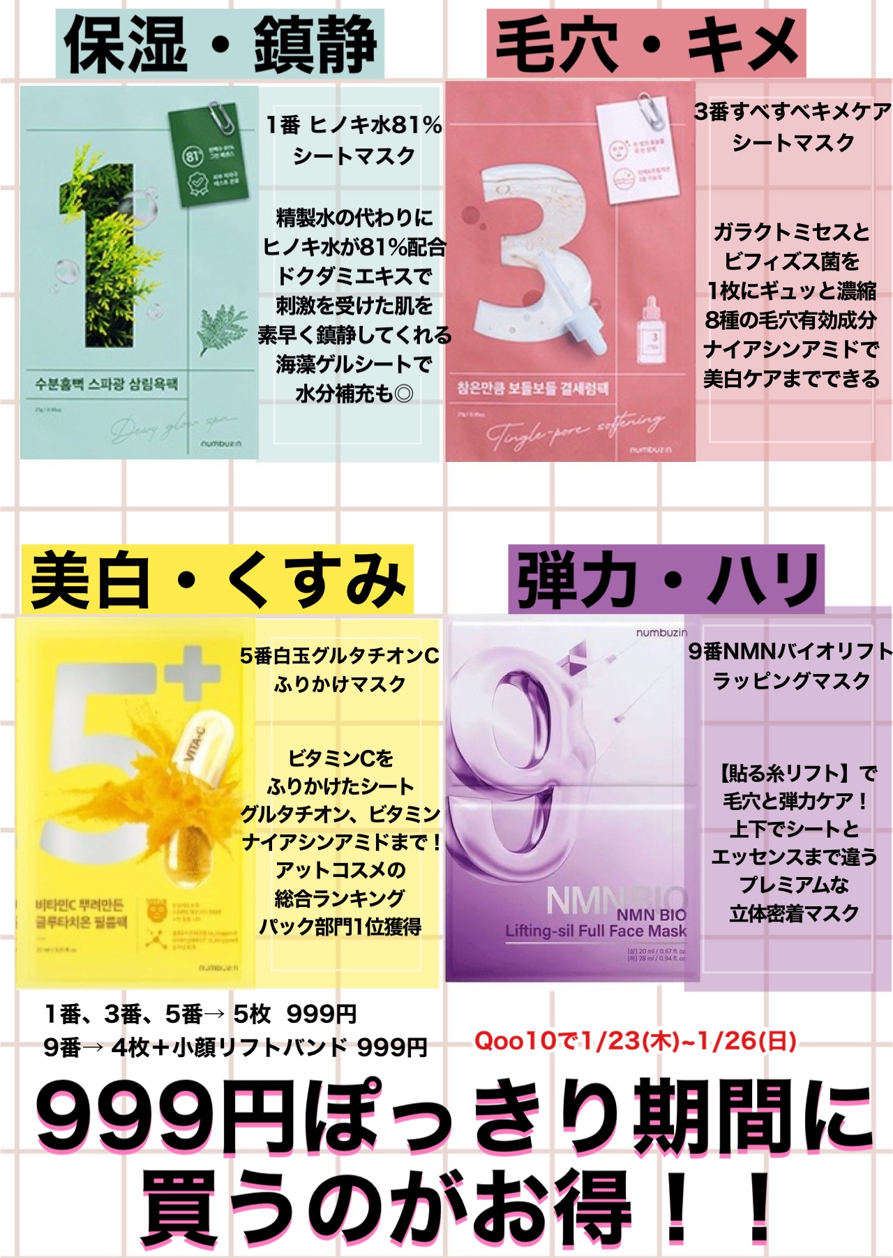 1番 ヒノキ水81%シートマスク/numbuzin/シートマスク・パックを使ったクチコミ（1枚目）